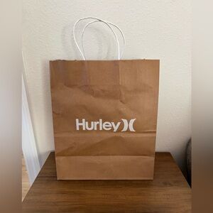 Hurley Eco-Friendly 100% Recycled Brown Paper Shopping Bag w/ Handles 10”x5”x12”